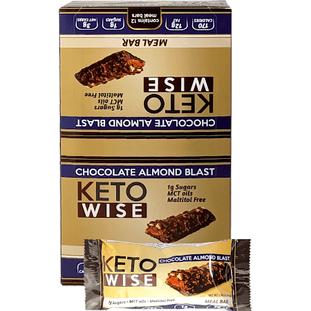 Keto Wise Meal Replacement Bar - Chocolate Almond Blast Box